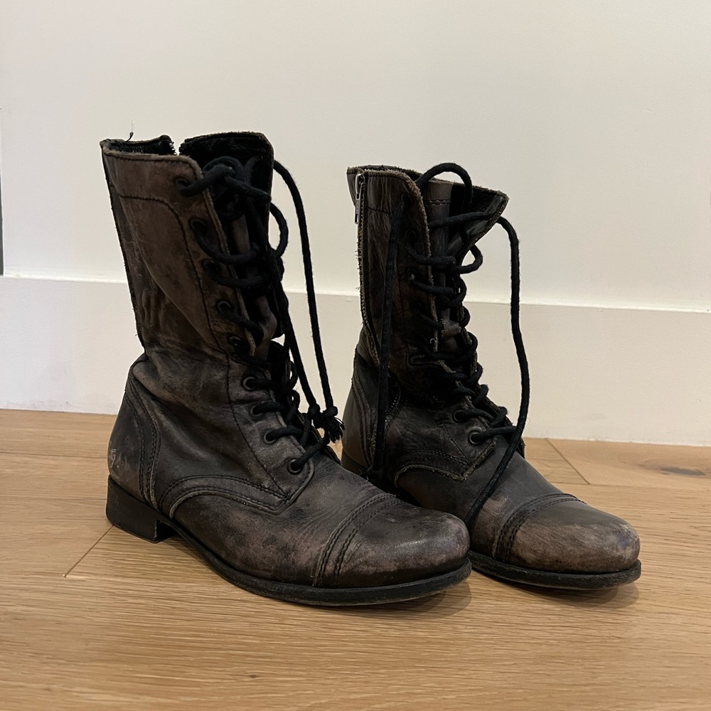 All Saints Cap Toe Military Boots